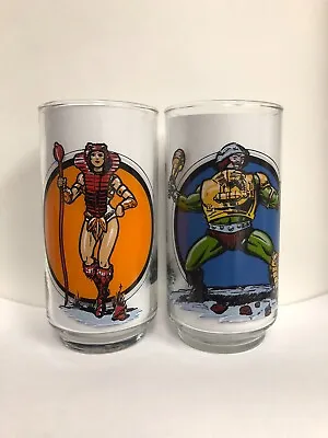 1983 Masters Of The Universe Glasses Teela(ultra Rare With Birds) & Man-at-Arms. • $48