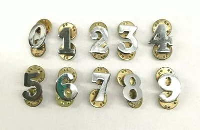 £1.40 • Buy Ex Police Chrome Number Butterfly Pin Back Security Epaulettes Uniform Collector