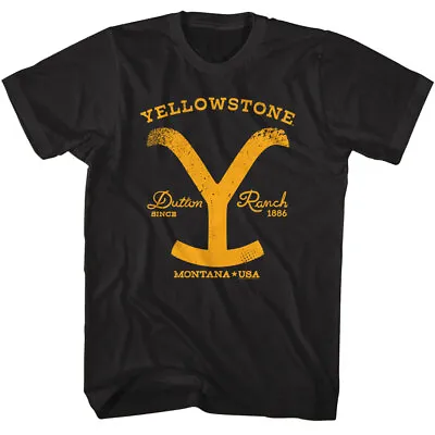 Yellowstone Dutton Ranch Since 1886 Men's T Shirt Montana USA Western Logo • $24.50