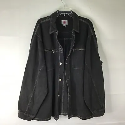 I.O.U. MEN BLACK ACID-WASH JEAN SHIRT JACKET SIZE XL Inbox • $50