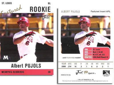 ALBERT PUJOLS Memphis Redbirds 2004 Just Featured Minor League Baseball Card • $3.95