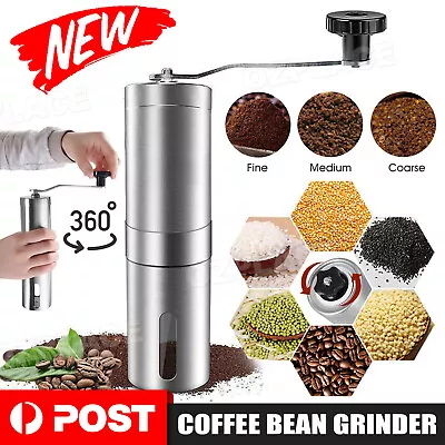 Stainless Steel Manual Coffee Bean Grinder Spice / Nuts Grinding Mill Hand Tool • $14.95