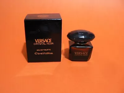 VINTAGE VERSACE CRYSTAL NOIR 0.17oz 5ml EAU DE TOILETTE SPLASH MINI OLD STOCK • $17.99