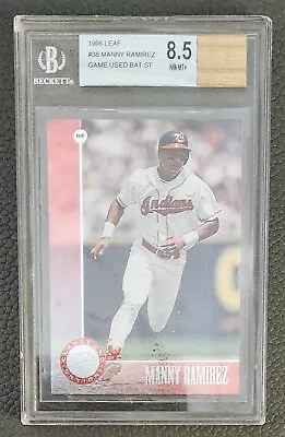 1996 Leaf Manny Ramirez With Game-Used Bat Piece BGS Graded 8.5 Cleveland Indian • $4