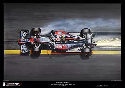 Jenson Button McLaren Limited Edition F1 Art Print Large A2 Size • £14.99