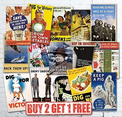 Vintage High Quality Allied WW2 World War II Propaganda Retro Posters A3/A4/A5 • £2.20