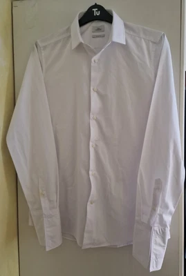 £3.50 • Buy Next Mens White Shirt- Collar 15.5 - Slim Fit- Double Cuff Formal Wear 
