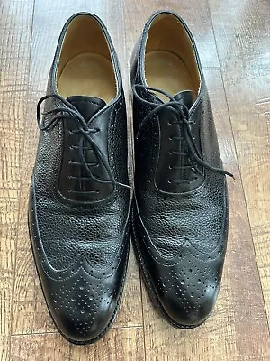 VASS BUDAPEST Black Leather Brogue Wingtip Men’s Oxford Size UK 8/ US 9/ EU 42 • $159