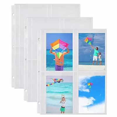 Photo Album Refill Pages 3.5x5 25 Pack For 200 Pictures 3ring Binder Photo Poc • $11.54