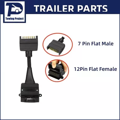 Trailer 12 Pin Female Socket To 7 Pin Flat Plug Adaptor Caravan Wiring Connector • $17.50