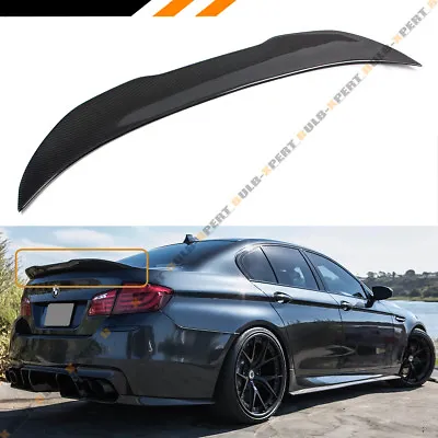 FOR 2011-17 BMW F10 5 Series & M5 Carbon Fiber High Kick Big Trunk Spoiler Wing • $154.99