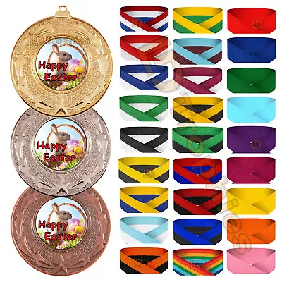 Happy Easter Bunny Medals & Ribbons Easter Medal Various Packs 10 25 50 • £13.50