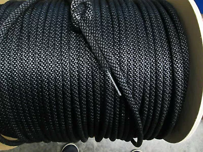 5/16   Flagpole Halyard Rope 2400 Lb Black Polyester Wire Core Made In Usa • $31.99