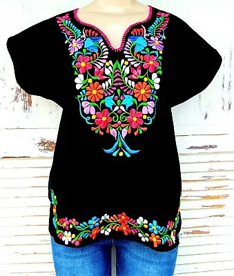 Mexican Embroidered Women's Blouse Assorted Sizes & Colors S To 3XL Peasant Top • $31.99