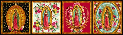 PNL119 Our Lady Of Guadalupe 4 Image Mexico Virgin Mary Cotton Fabric Panel • $12.97