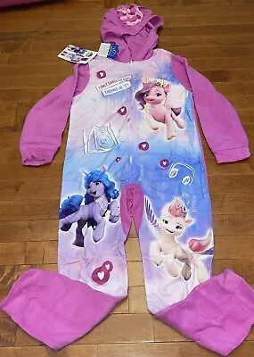 My Little Pony Girl’s Pink One Piece Hooded Union Suit Pajamas Size 8 New • $16.25