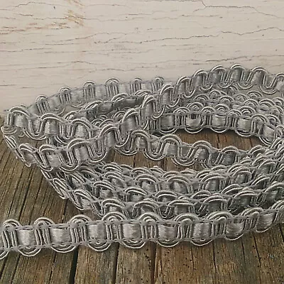 Small Upholstery Braid - French Silver 10mm Price Is For 5 Metres • $8