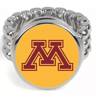 Minnesota Golden Gophers Silver Mens Womens University Ring Fits All W GiftPk D2 • $19.96