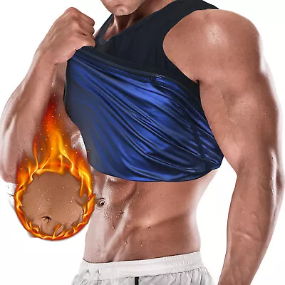 Men's Sweat Body Shaper Sauna Slimming Trainer Shapewear Shirt Top Workout Vest • $11.99