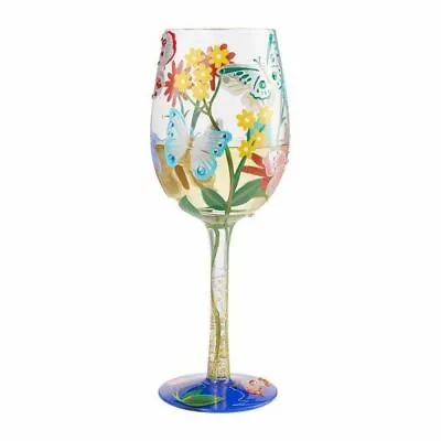 Lolita Gift Boxed Bejeweled Butterfly Wine Glass Gift Hand Painted • £19.95