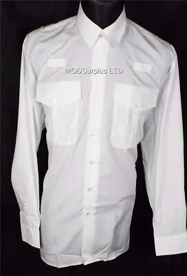 Obsolete School Police PC Security Officer Prison Pilot White Long Sleeve Shirt • £8