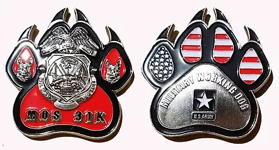 Us Army K-9 Military Police Working Dog Paw Print Challenge Coin 2  99 • $11.99