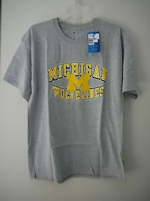 Champion NCAA Michigan Wolverines Mens Champ Short Sleeve T-Shirt Gray Sz L NWT • $12