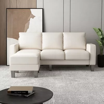 Modern Living Room Furniture L-Shaped Sofa With Storage Ottoman US Stock • $578.42
