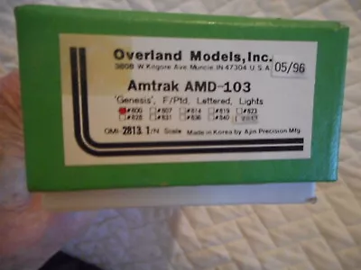 NIB Overland Models Amtrak AMD-103 Locomotive # 800 N Scale • $450