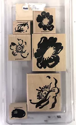  Wild Rose   PARTIAL Set Of 7 Wood Mount Rubber Stamps Stampin Up! • $3.75