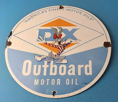 Vintage DX Diamond Motor Oil Sign - Finest Gasoline Outboard Pump Porcelain Sign • $139.47