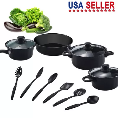 $25.46 • Buy 13 Piece Cookware Set Nonstick Pots And Pans Home Kitchen Cooking Non Stick NEW