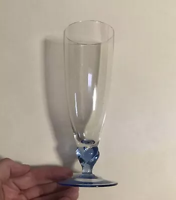 Vintage Blue Coloured Twist Stem Glass Harlequin 1950’s 220ml • $12