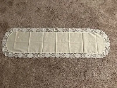 Vintage 1980s Cream Lace Trim Runner • $13