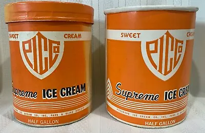 PICCO Half Gallon Supreme Ice Cream Container: Set Of 2 And 1 Lid Vintage • $14