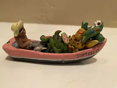 Jamaican Boat Clay Figurine 3.5 Inches  • $6