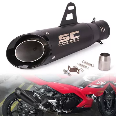 51mm Slip-on Motorcycle Exhaust Muffler Tail Pipe For Kawasaki Ninja 250R 650R • $49.44