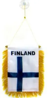 Finland MINI BANNER FLAG GREAT FOR CAR & HOME MIRROR HANGING 2 SIDED (FI) • $6.59
