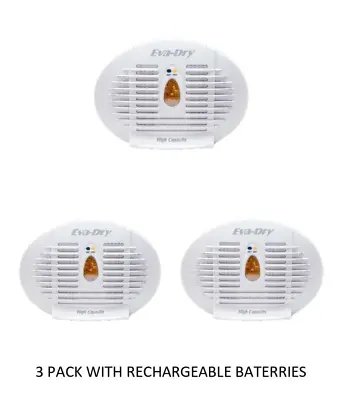 Eva-Dry E-500 3 Pack Renewable Wireless Dehumidifier W/ Rechargeable Batteries • $99.50