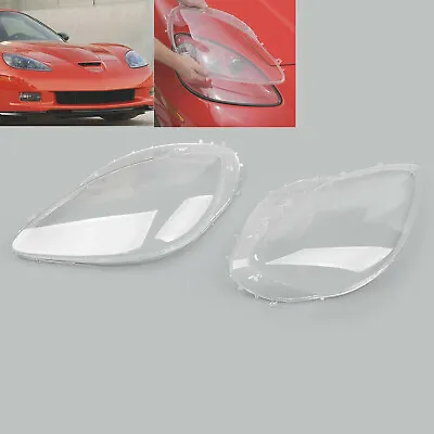 2x Clear Front Headlight Lens Lenses Cover Left & Right For C6 Corvette 2005-13 • $39.99