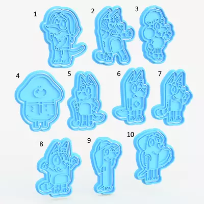 $7.50 • Buy Bluey And Bingo Cookie Cutter & Embosser Fondant Cutter Set