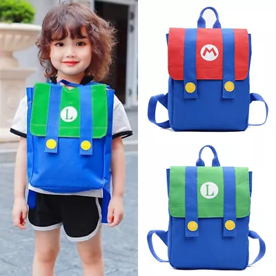 Super Mario Backpack Kids Boy Girl Student School Shoulder Bags Travel Rucksack • £14.18