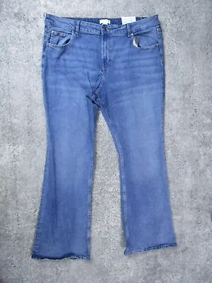 H&M Jeans Womens 20 Flare High Waist Blue Denim Pants Bottoms Medium Wash Casual • $29.99