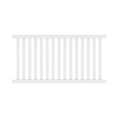 Veranda White Vinyl Spaced Picket Framed Un-Assembled Fence Panel 4ft H X 8ft W • $170.01
