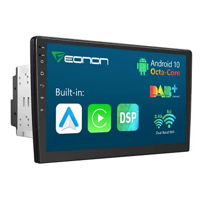 10.1  Double DIN Android 10 Car Head Unit Stereo GPS SAT NAV DAB+ FM Radio Audio • £149.69