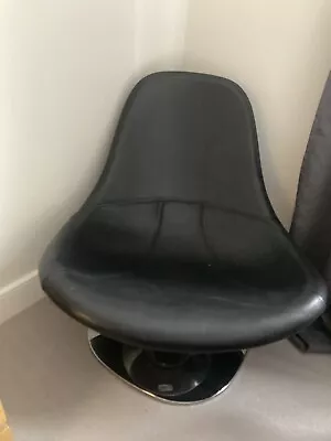 IKEA TIRUP Black Leather Swivel Chair In Very Good Condition • £100