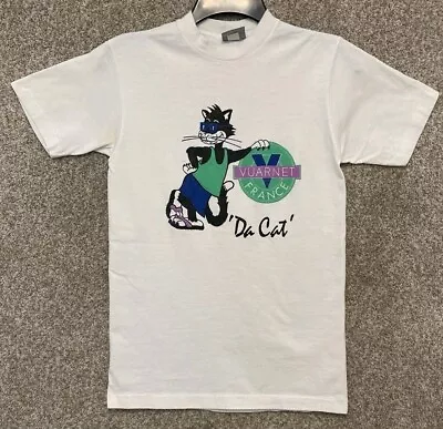 Vintage Vuarnet France Graphic Logo  Da Cat  Single Stitch T-Shirt Size XS 16X26 • $29.99