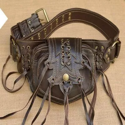 MedievalGypsy Bohemian PouchBag Viking Pocket Belt Leather Wallet Pirate Shaman  • $35.64