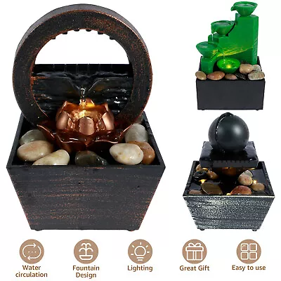 Tabletop Fountain Meditation Water Fountain With Light Creative Reusable McYSP • $28.99