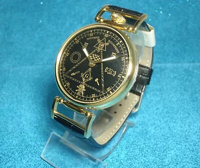 MOLNIYA Vintage USSR Masonic Excellent Watch Mechanical Serviced Mason Style • $146.99